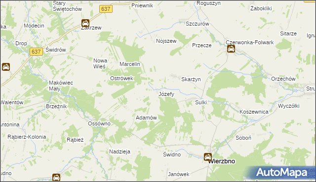 mapa Józefy, Józefy na mapie Targeo