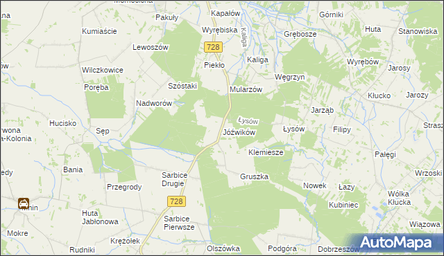 mapa Jóźwików, Jóźwików na mapie Targeo