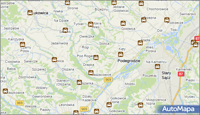 mapa Juraszowa, Juraszowa na mapie Targeo