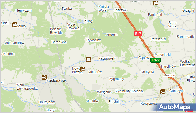 mapa Kacprówek, Kacprówek na mapie Targeo