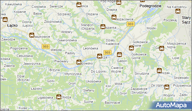 mapa Kadcza, Kadcza na mapie Targeo