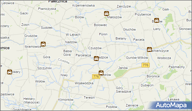 mapa Kadzice, Kadzice na mapie Targeo