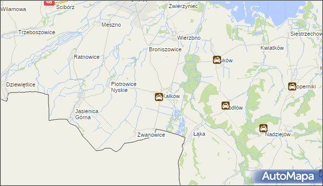 mapa Kałków gmina Otmuchów, Kałków gmina Otmuchów na mapie Targeo