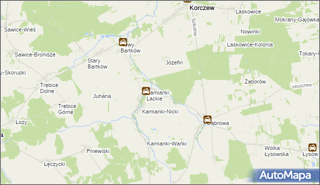 mapa Kamianki-Czabaje, Kamianki-Czabaje na mapie Targeo