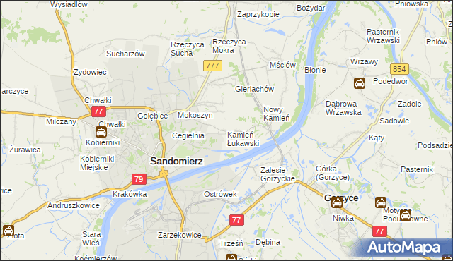 mapa Kamień Łukawski, Kamień Łukawski na mapie Targeo