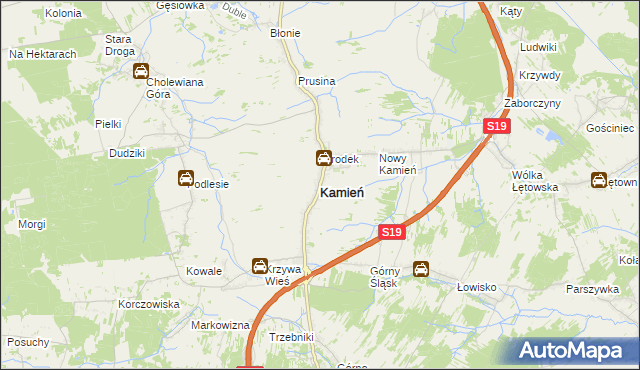 mapa Kamień powiat rzeszowski, Kamień powiat rzeszowski na mapie Targeo