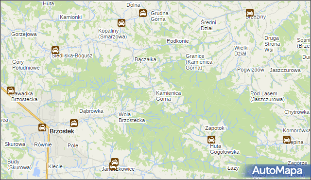 mapa Kamienica Górna, Kamienica Górna na mapie Targeo