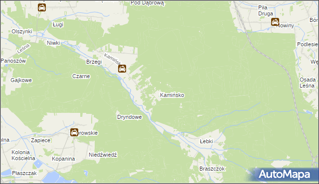 mapa Kamińsko gmina Przystajń, Kamińsko gmina Przystajń na mapie Targeo