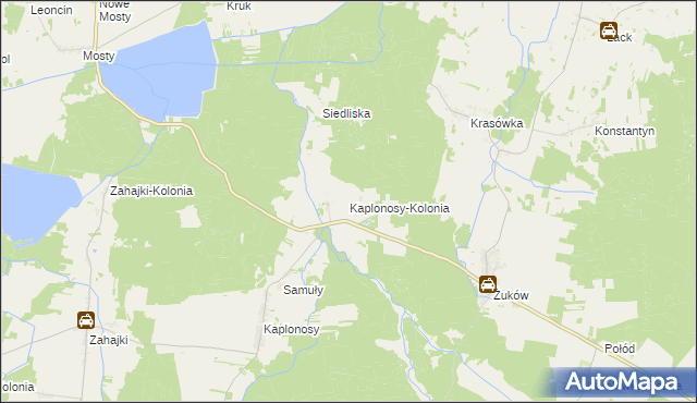 mapa Kaplonosy-Kolonia, Kaplonosy-Kolonia na mapie Targeo