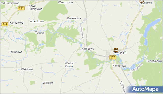 mapa Karczewo gmina Gostycyn, Karczewo gmina Gostycyn na mapie Targeo