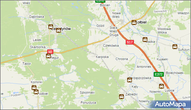 mapa Karpiska, Karpiska na mapie Targeo