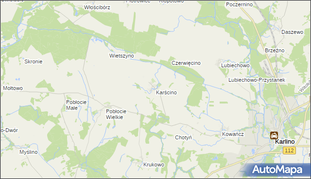 mapa Karścino, Karścino na mapie Targeo