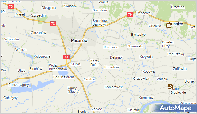 mapa Karsy Małe, Karsy Małe na mapie Targeo