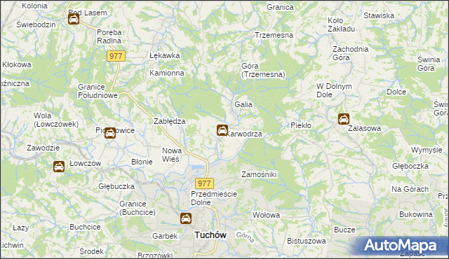 mapa Karwodrza, Karwodrza na mapie Targeo