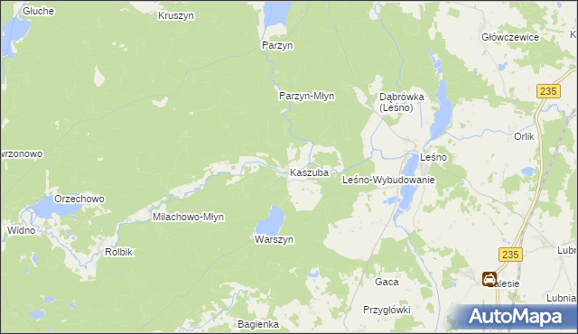 mapa Kaszuba gmina Brusy, Kaszuba gmina Brusy na mapie Targeo