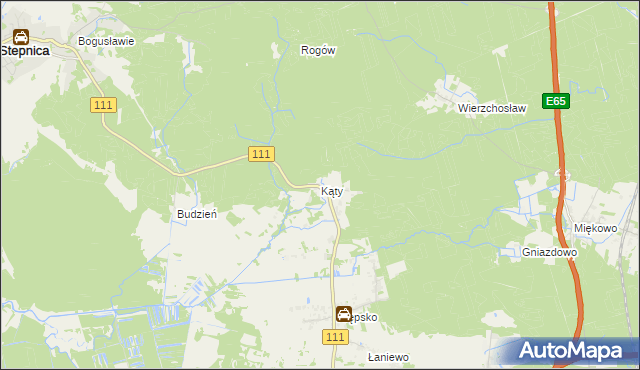 mapa Kąty gmina Goleniów, Kąty gmina Goleniów na mapie Targeo