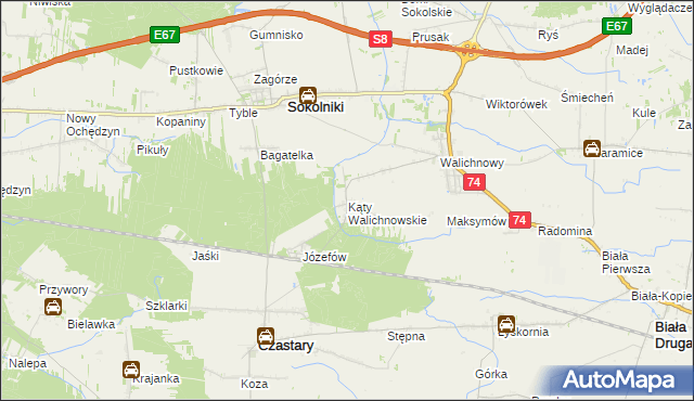 mapa Kąty Walichnowskie, Kąty Walichnowskie na mapie Targeo