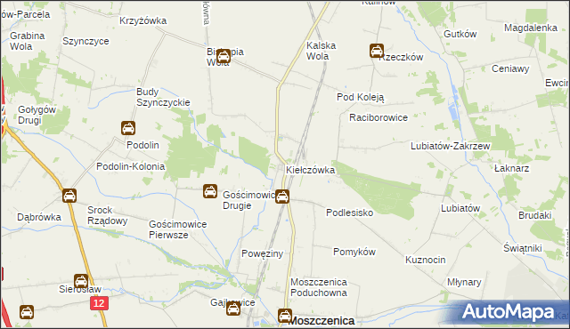 mapa Kiełczówka, Kiełczówka na mapie Targeo