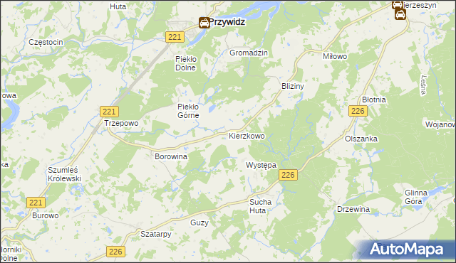 mapa Kierzkowo gmina Przywidz, Kierzkowo gmina Przywidz na mapie Targeo