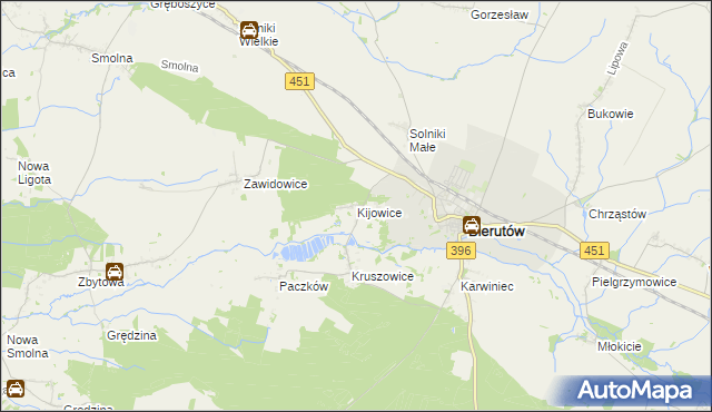 mapa Kijowice, Kijowice na mapie Targeo