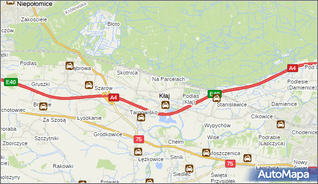 mapa Kłaj, Kłaj na mapie Targeo