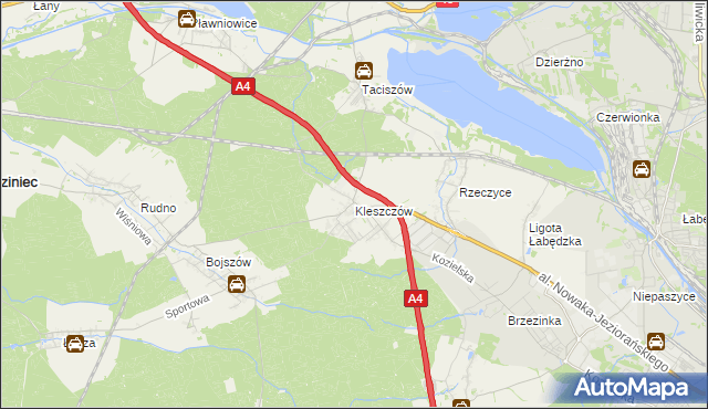 mapa Kleszczów gmina Rudziniec, Kleszczów gmina Rudziniec na mapie Targeo