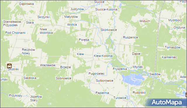 mapa Klew-Kolonia, Klew-Kolonia na mapie Targeo