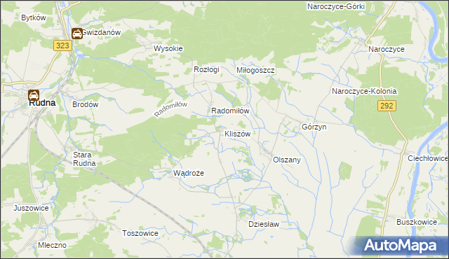 mapa Kliszów gmina Rudna, Kliszów gmina Rudna na mapie Targeo