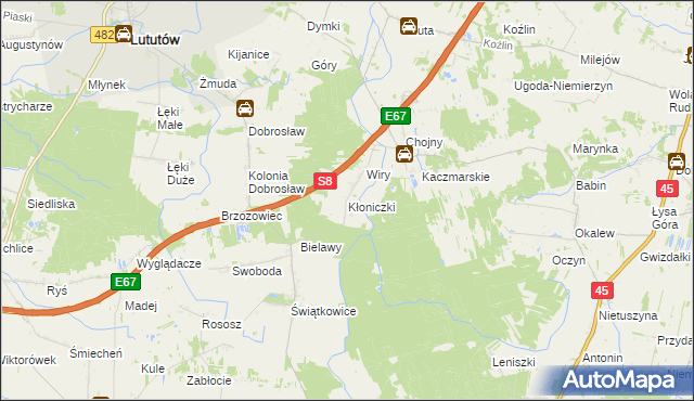 mapa Kłoniczki, Kłoniczki na mapie Targeo