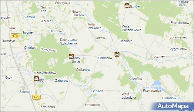 mapa Kłoniszew, Kłoniszew na mapie Targeo