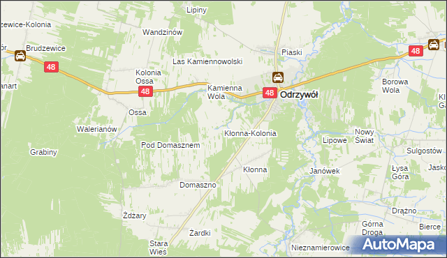 mapa Kłonna-Kolonia, Kłonna-Kolonia na mapie Targeo