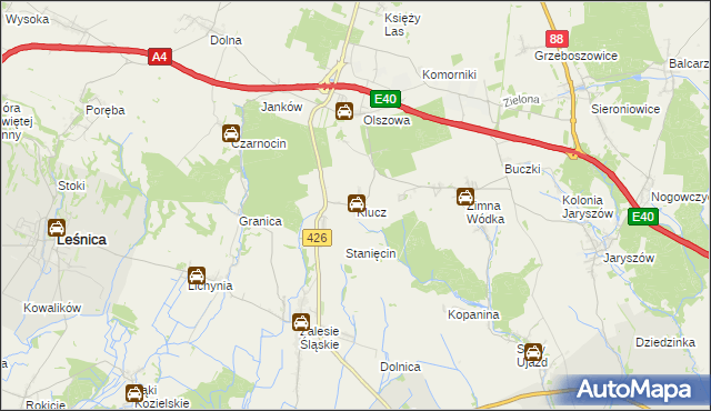 mapa Klucz gmina Ujazd, Klucz gmina Ujazd na mapie Targeo