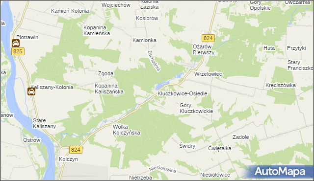 mapa Kluczkowice-Osiedle, Kluczkowice-Osiedle na mapie Targeo