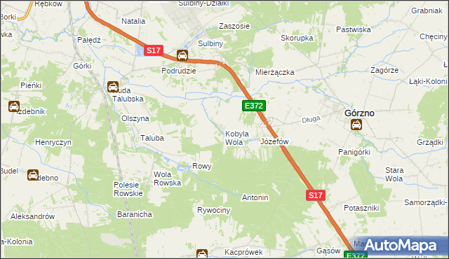 mapa Kobyla Wola, Kobyla Wola na mapie Targeo