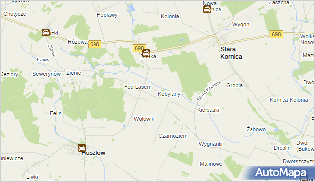 mapa Kobylany gmina Stara Kornica, Kobylany gmina Stara Kornica na mapie Targeo