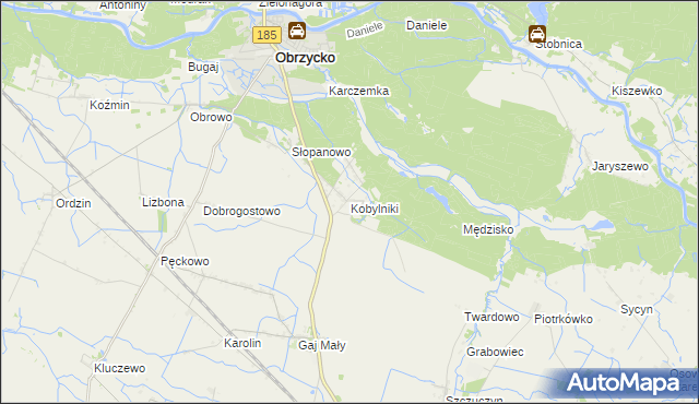 mapa Kobylniki gmina Obrzycko, Kobylniki gmina Obrzycko na mapie Targeo