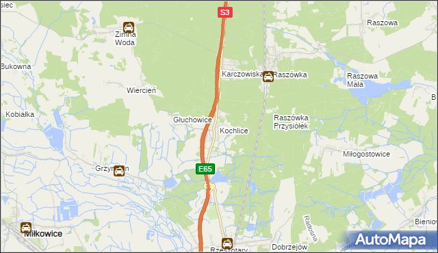 mapa Kochlice, Kochlice na mapie Targeo