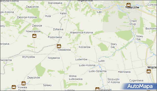 mapa Kocianów, Kocianów na mapie Targeo