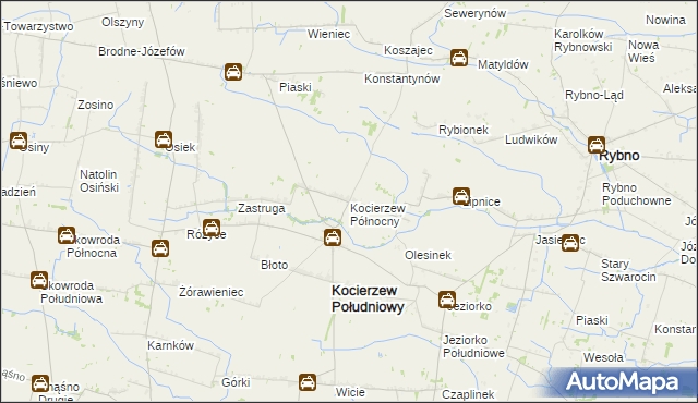 mapa Kocierzew Północny, Kocierzew Północny na mapie Targeo