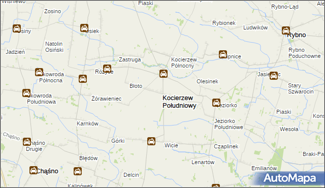 mapa Kocierzew Południowy, Kocierzew Południowy na mapie Targeo