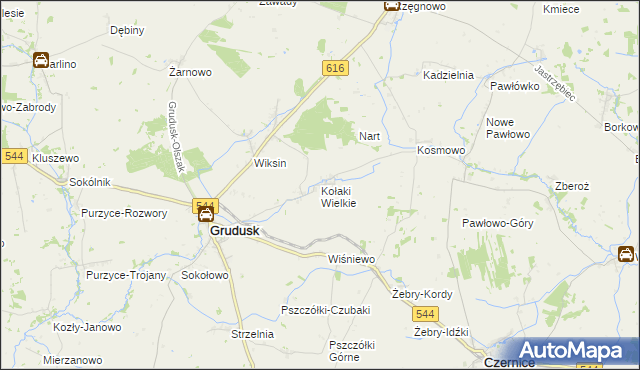 mapa Kołaki Wielkie, Kołaki Wielkie na mapie Targeo