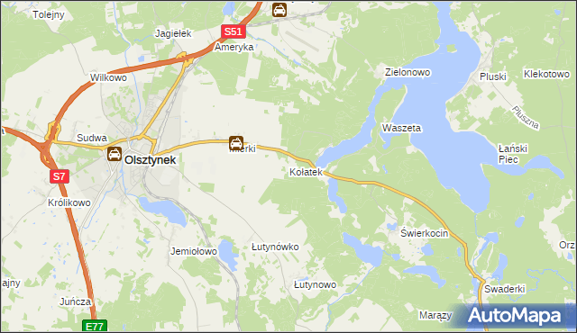 mapa Kołatek, Kołatek na mapie Targeo