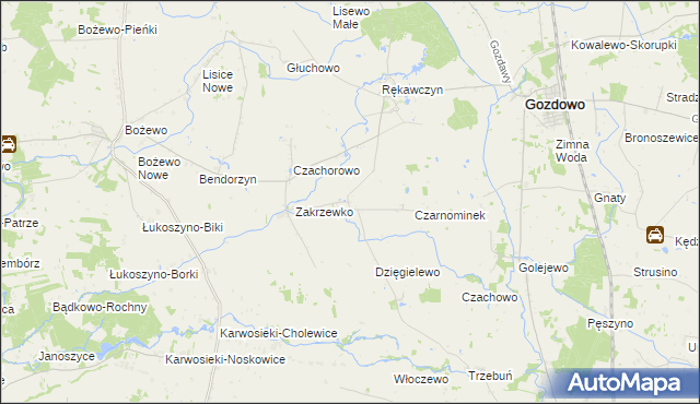 mapa Kolczyn gmina Gozdowo, Kolczyn gmina Gozdowo na mapie Targeo