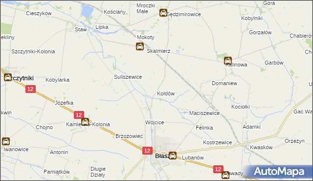 mapa Kołdów, Kołdów na mapie Targeo