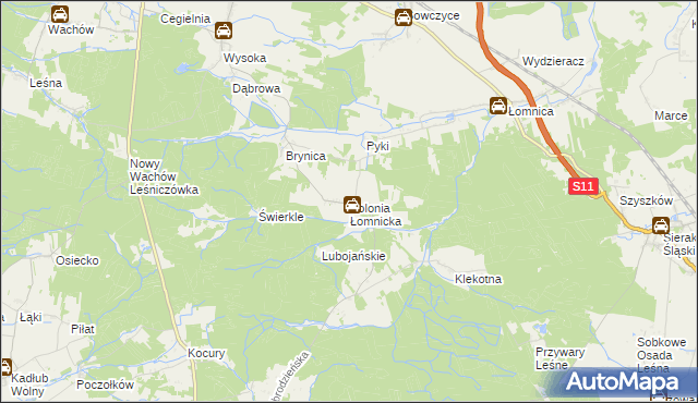 mapa Kolonia Łomnicka, Kolonia Łomnicka na mapie Targeo