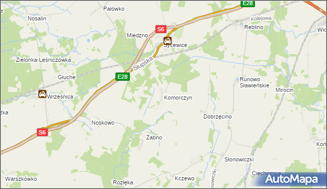 mapa Komorczyn, Komorczyn na mapie Targeo