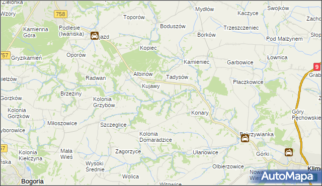 mapa Konary-Kolonia, Konary-Kolonia na mapie Targeo