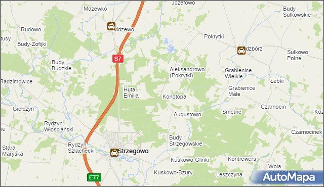 mapa Konotopa gmina Strzegowo, Konotopa gmina Strzegowo na mapie Targeo