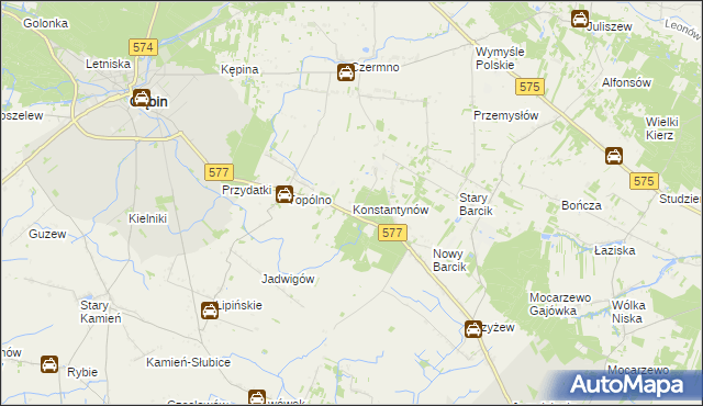 mapa Konstantynów gmina Gąbin, Konstantynów gmina Gąbin na mapie Targeo