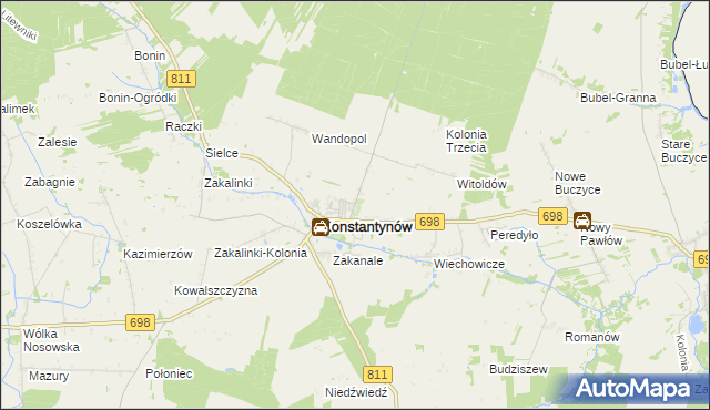 mapa Konstantynów-Kolonia, Konstantynów-Kolonia na mapie Targeo